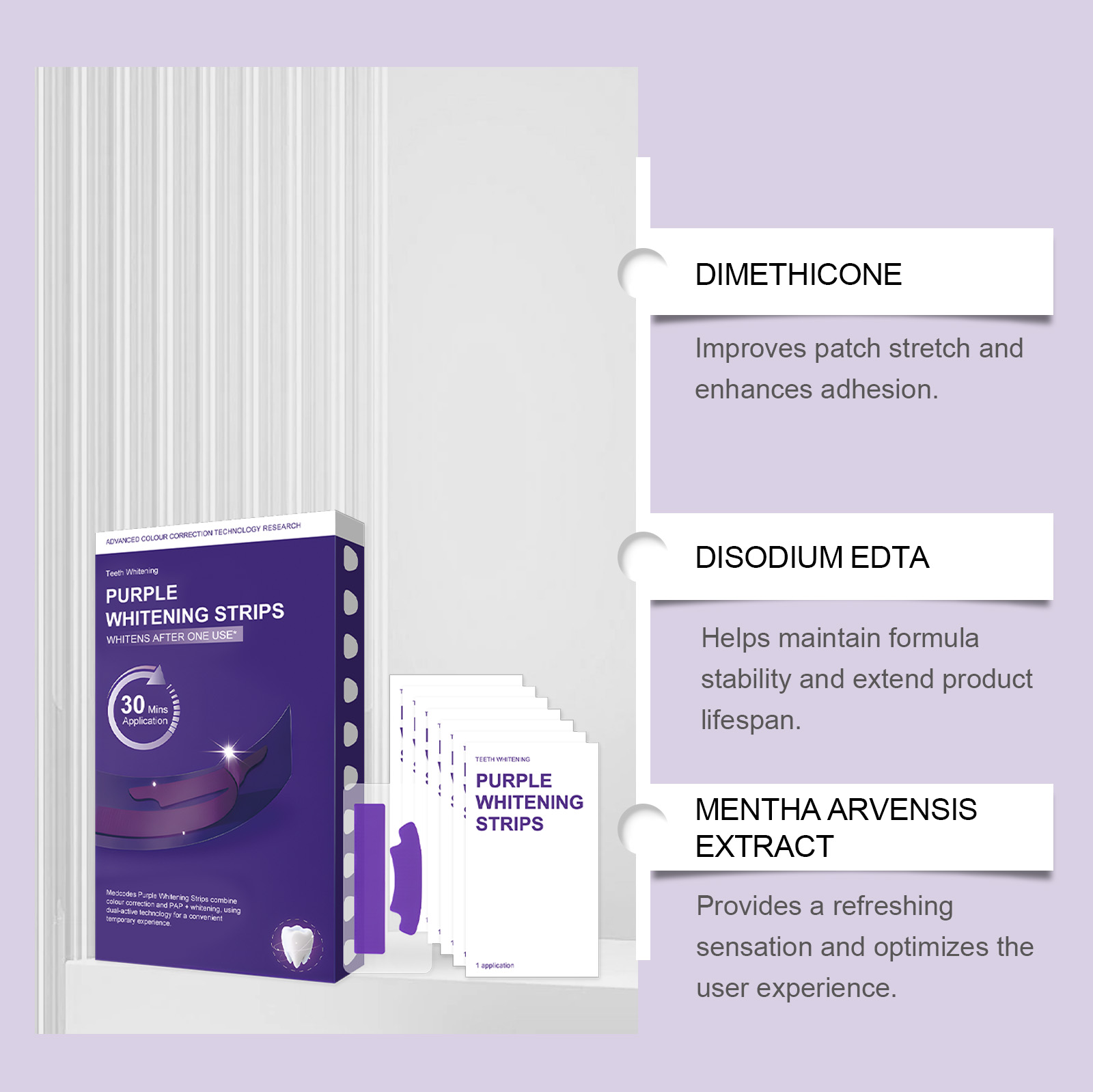 Purple Teeth Whitening Strips  - Teeth Whitening Quick ulasan dan harga