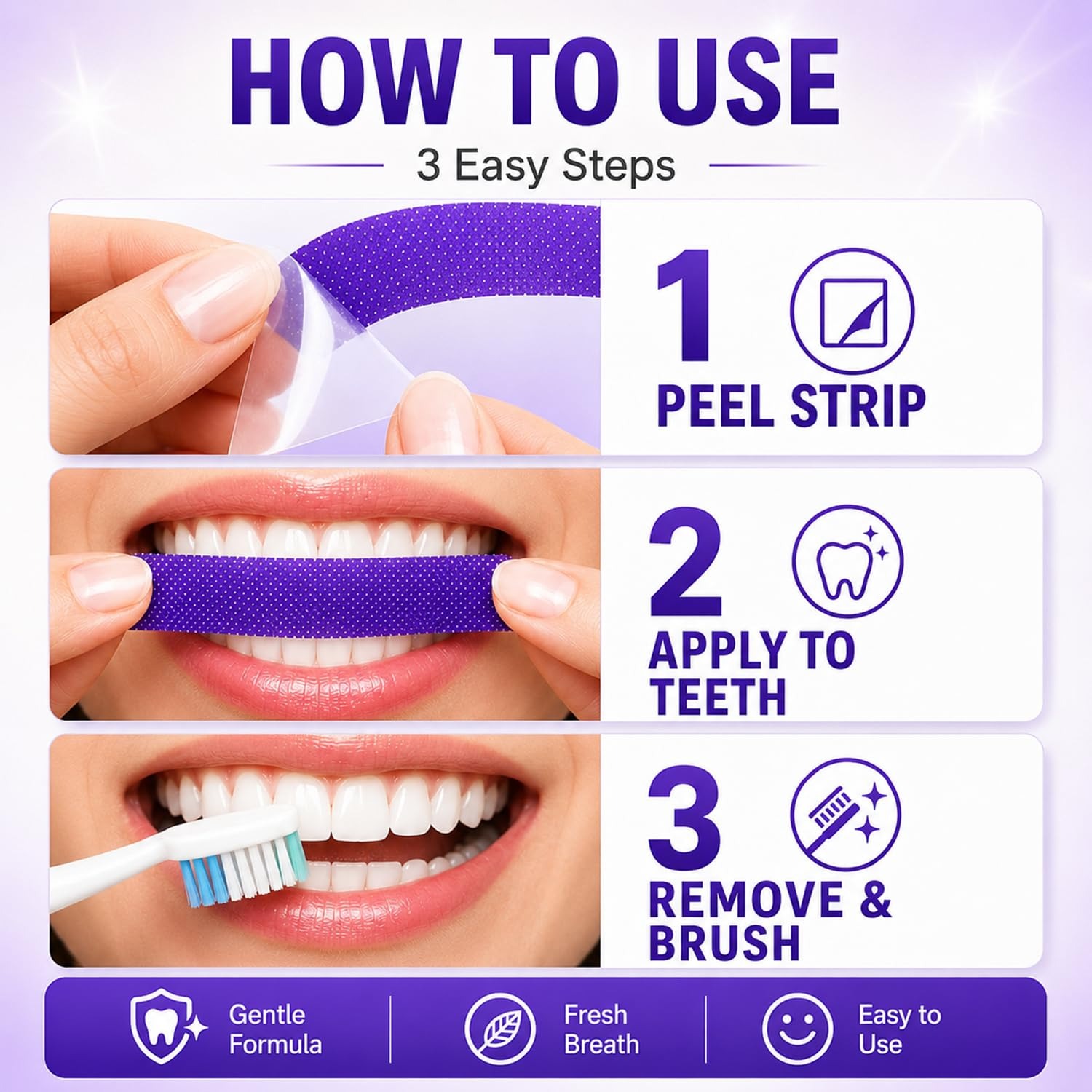 Purple Teeth Whitening Strips  - Teeth Whitening Quick ulasan dan harga