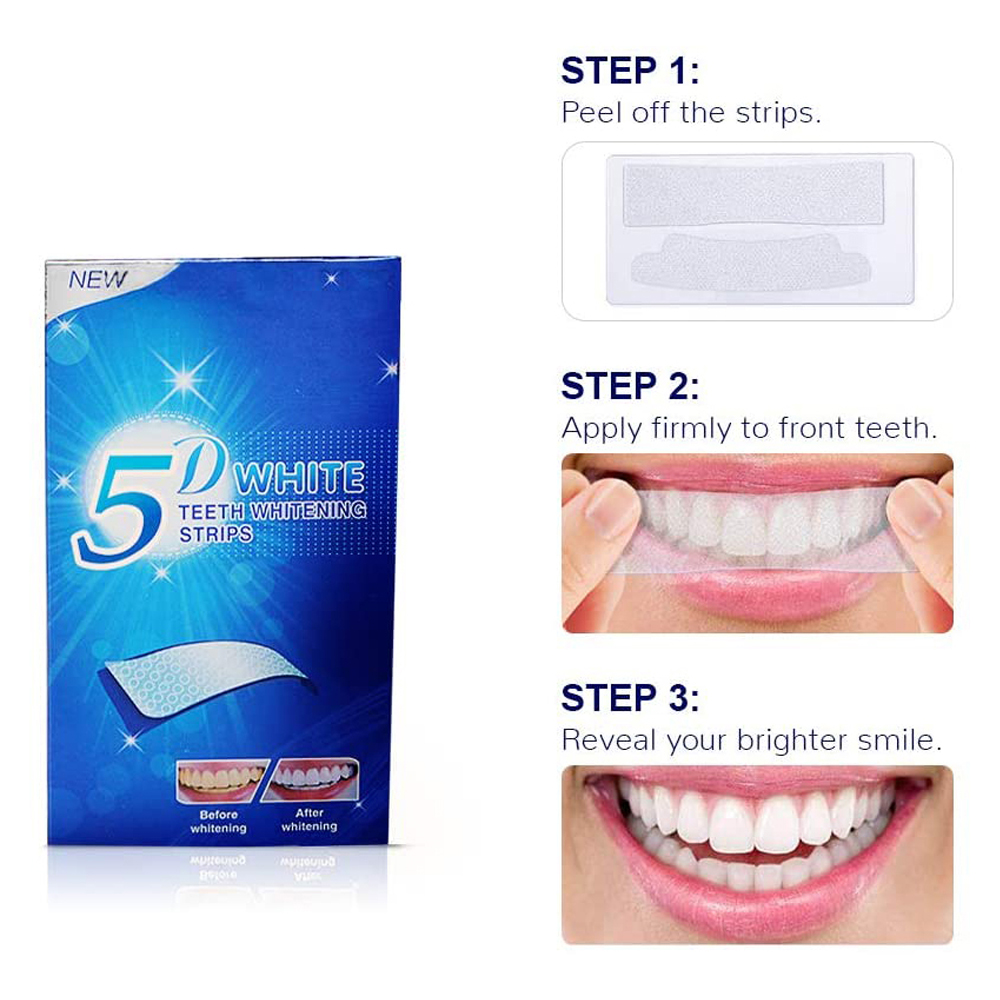 5D White Teeth Whitening Strip - Teeth Whitening Xylitol ulasan dan harga