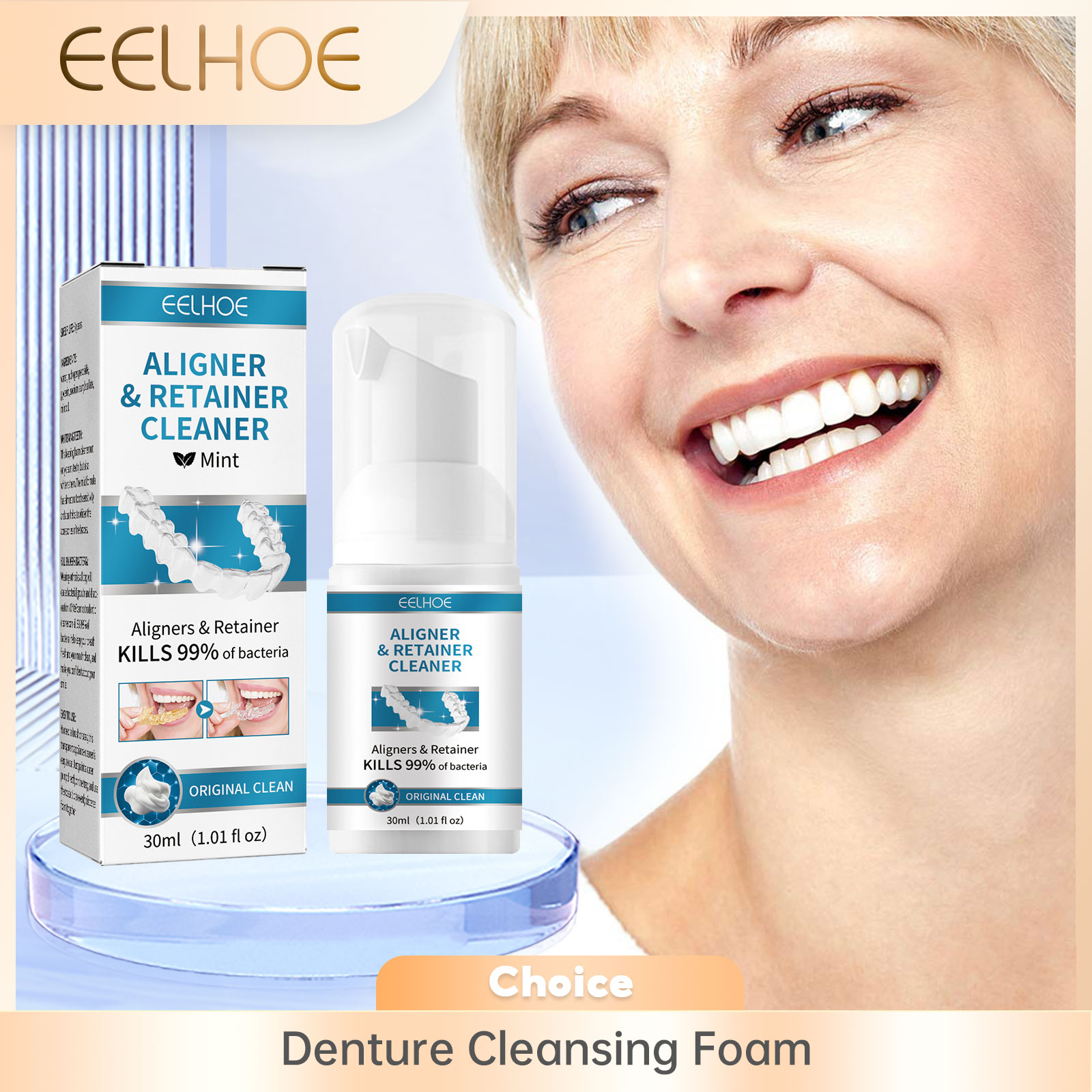 Aligner Denture Cleaner Foam D - Teeth Whitening Natural ulasan dan harga