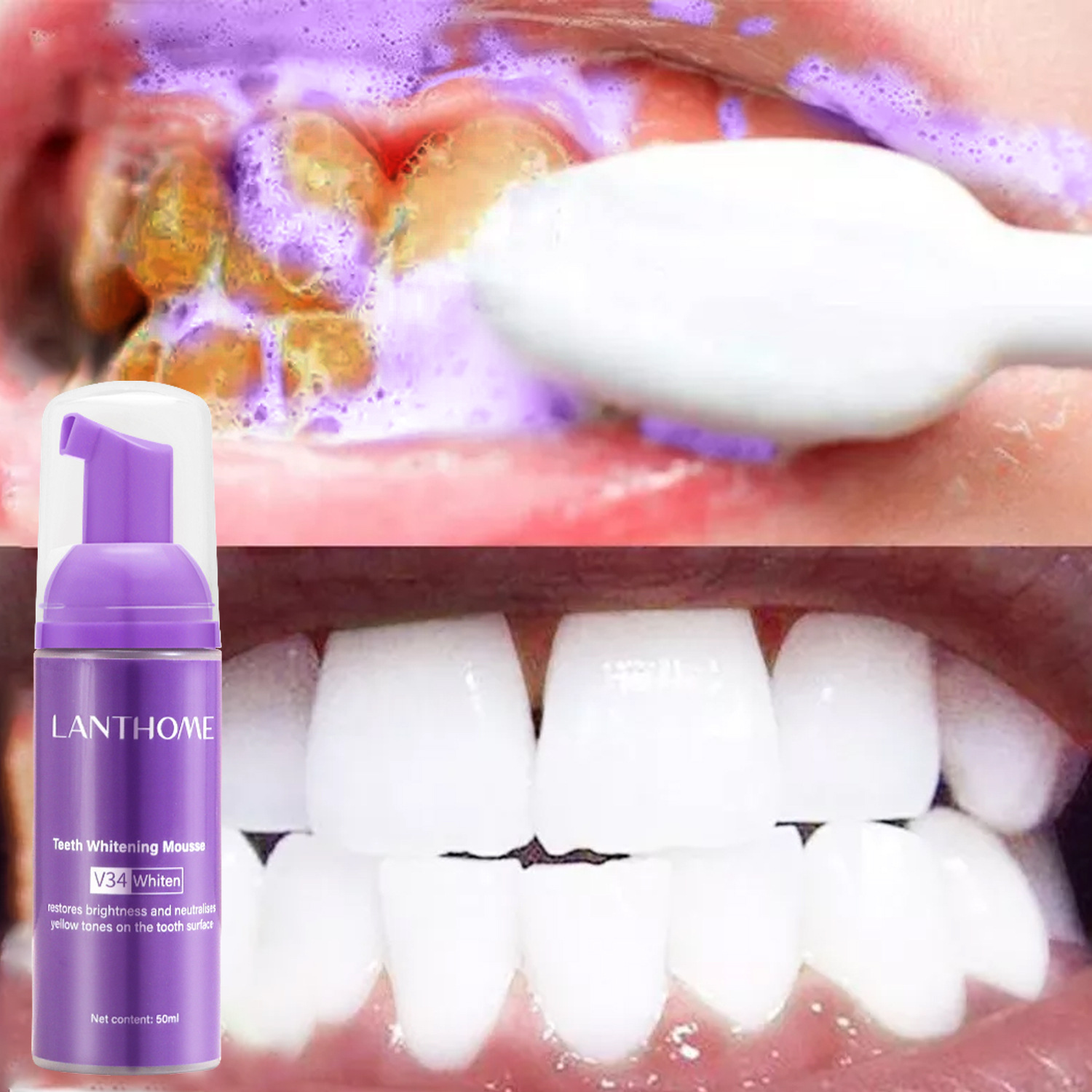 V34 Teeth Whitening Mousse Too - Teeth Whitening Xylitol ulasan dan harga