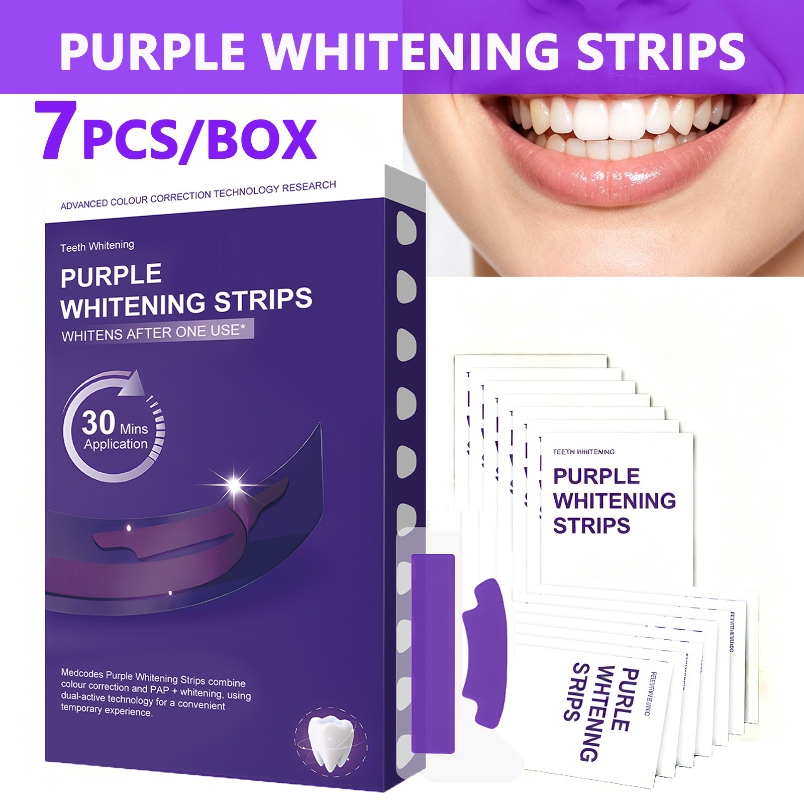 Purple Teeth Whitening Strips  - Teeth Whitening Quick ulasan dan harga