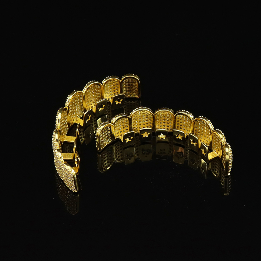 Full Iced Out Gold Teeth Grill - Teeth Whitening Moulds ulasan dan harga