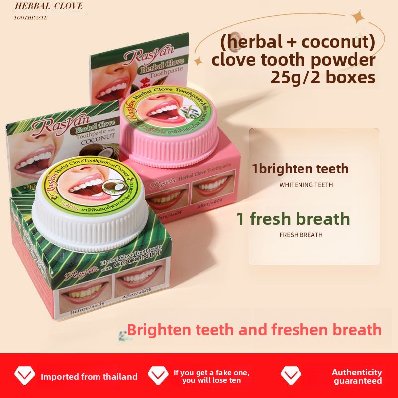 Thai Clove/coconut Tooth Powde - Teeth Whitening At Home ulasan dan harga